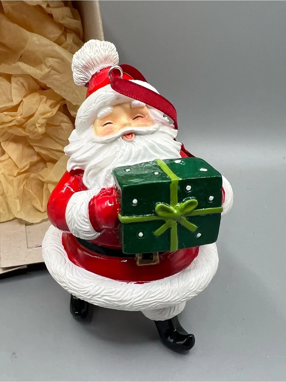 Santa Ornament Resin Wood Kitschy Cute Pier 1 Style? MCM